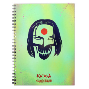 Caderno Espiral Esquadrão Suicida   Ícone Cabeça Katana