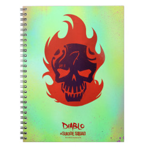 Caderno Espiral Esquadrão Suicida   Ícone Diablo Head