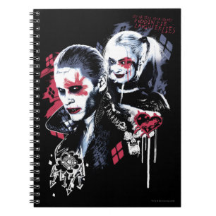 Caderno Espiral Esquadrão Suicida   Joker & Harley Painted Grafite
