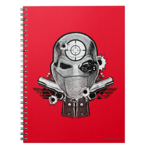 Caderno Espiral Esquadrão Suicida Máscara de tiro morto e arma