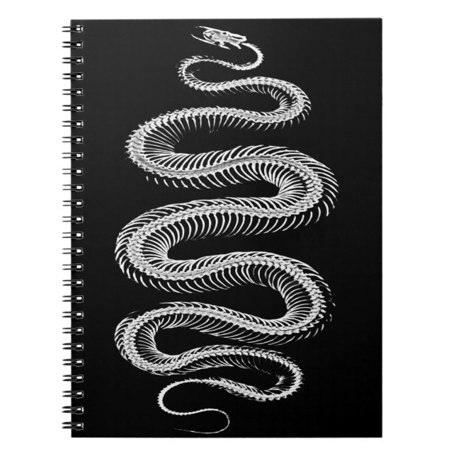 Caderno Espiral Esqueleto de Cobra de deslizamento (Frente)