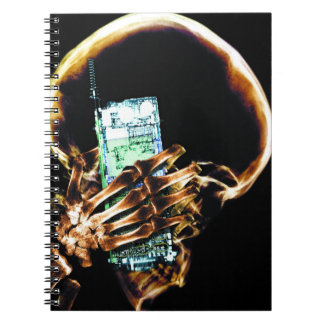 Caderno Espiral Esqueleto de visão de raios X coloridos original n