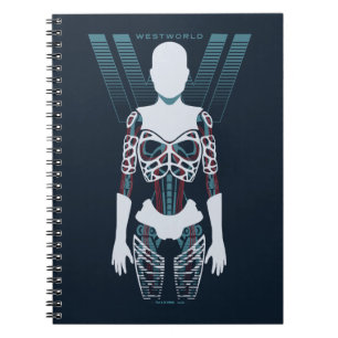 Caderno Espiral Esqueleto do Android de Westworld sobre o
