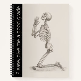 Caderno espiral esqueleto engraçado fixe