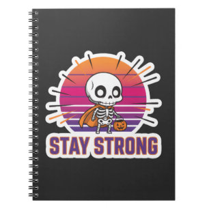 Caderno Espiral Esqueleto Fofo Fique Forte