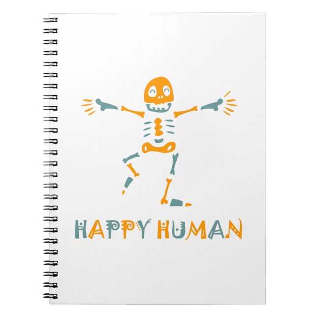 Caderno Espiral Esqueleto humano feliz (Frente)