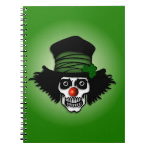 Caderno Espiral Esqueleto Irlandês Palhaço Verde