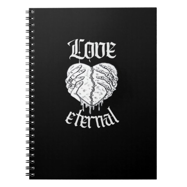 Caderno Espiral Esqueleto Mãos Cardíaco Gótico Clássico (Frente)