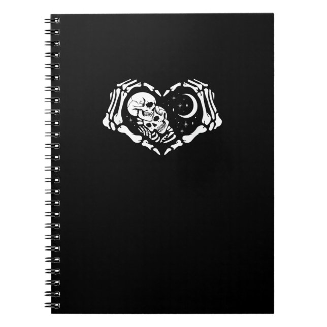 Caderno Espiral Esqueletos Mãos do Coração (Frente)