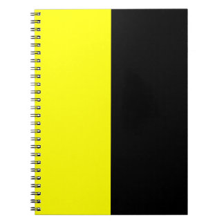 Caderno Espiral Esquema de cores preto e amarelo da separação
