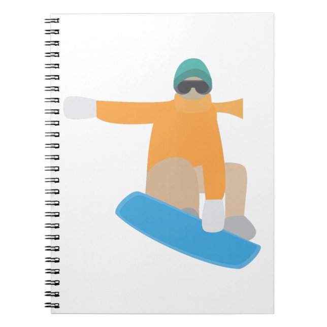 Caderno Espiral Esquiador de snowboard (Frente)