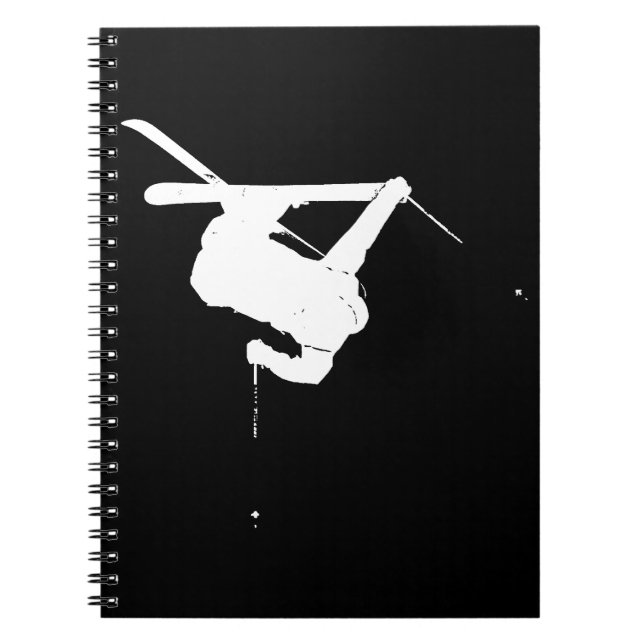 Caderno Espiral Esquiador preto & branco (Frente)
