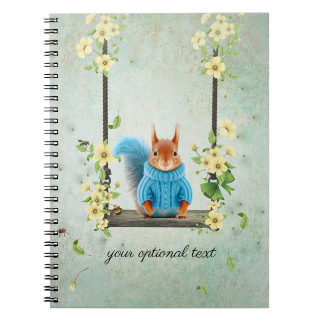 Caderno Espiral Esquilo bonito no notebook Swing Spiral (Frente)