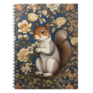 Caderno Espiral Esquilo com Flores de Acacia William Morris