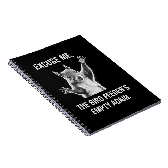 Caderno Espiral Esquilo Com Licença, o Comedouro de Pássaros Está  (Lado Direito)