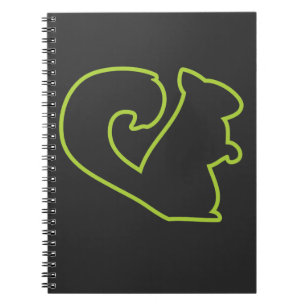Caderno Espiral esquilo retro do sinal 80s de néon - animal do