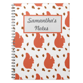 Caderno Espiral Esquilo Vermelho Personalizado