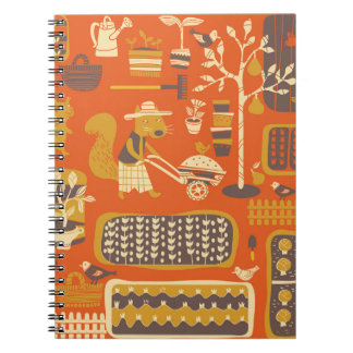 Caderno Espiral Esquilos de Jardim: Cena de Animais Whimsical