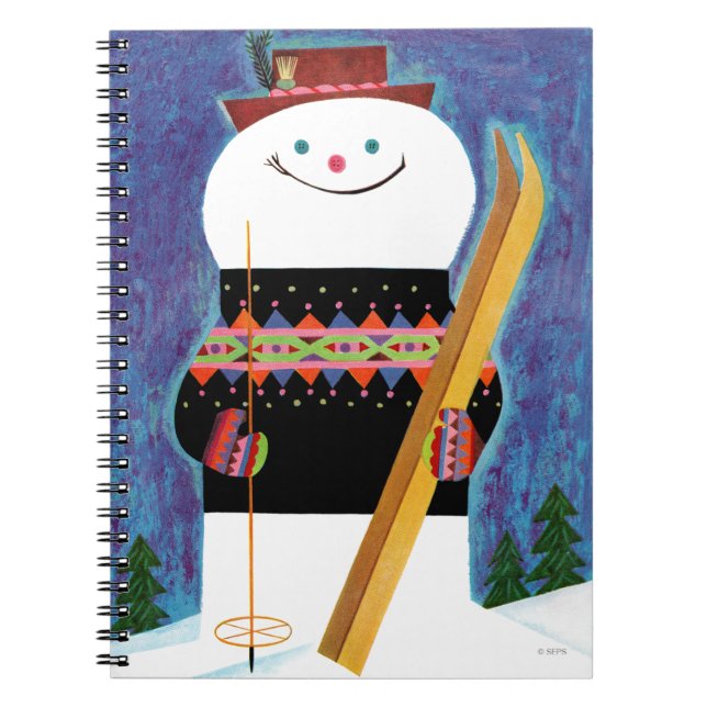 Caderno Espiral Esquis para o boneco de neve (Frente)