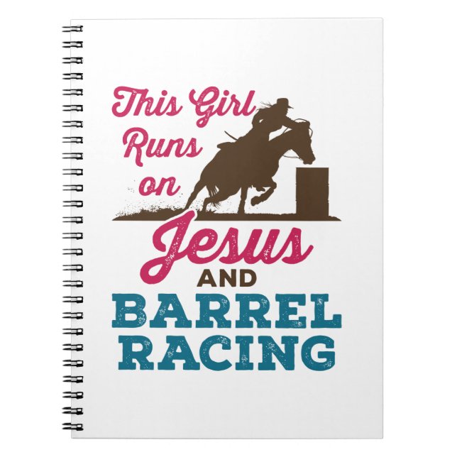 Caderno Espiral Essa garota corre em Jesus e Barrel Racing (Frente)