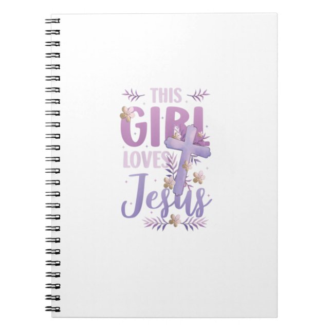 Caderno Espiral Essa Menina ama Jesus, Uma Garota Cristã Bonita Je (Frente)