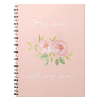 Caderno Espiral Está bem com a minha alma Diário Floral