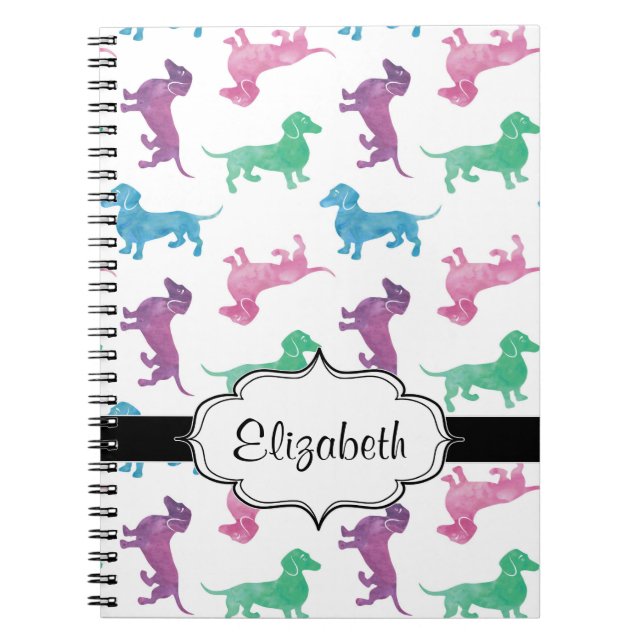 Caderno Espiral Está chovendo Dachshunds (Frente)