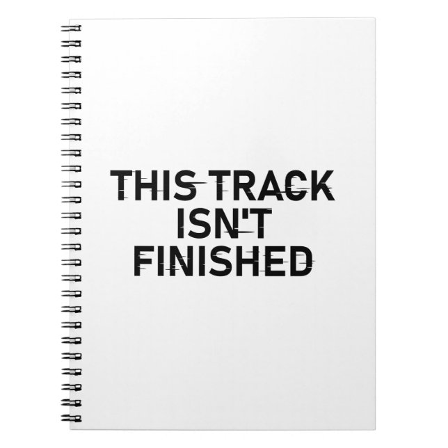 Caderno Espiral Esta faixa não está terminada - Design de texto br (Frente)