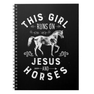 Caderno Espiral Esta Garota Funciona Com Jesus E Cavalos Cavalos A