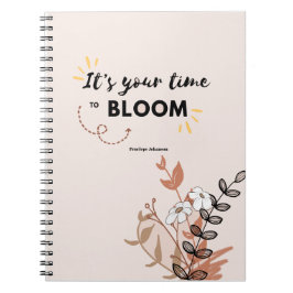 Caderno Espiral Está na hora de Bloom Dourado Planner Botânico