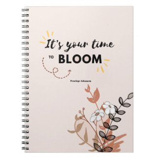 Caderno Espiral Está na hora de Bloom Dourado Planner Botânico