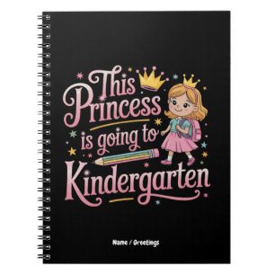Caderno Espiral Esta Princesa Vai para o Jardim de Infância Presen