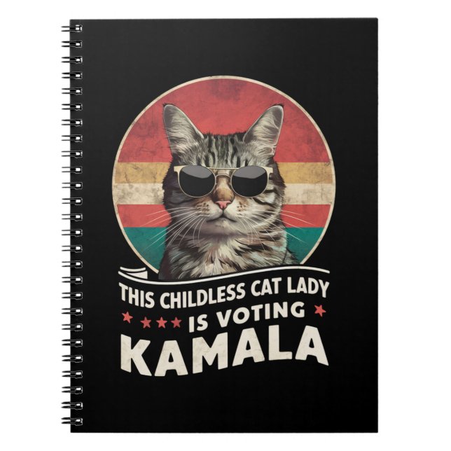 Caderno Espiral Esta Senhora de Gato Infantil Está Votando Kamala (Frente)