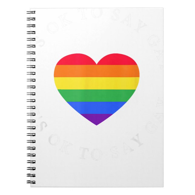 Caderno Espiral Está Tudo Bem Dizer Gay Flórida LGBTQ Pride Mês Al (Frente)