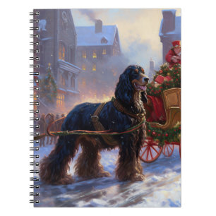 Caderno Espiral Estação Festiva de Natal do Cocker Spaniel