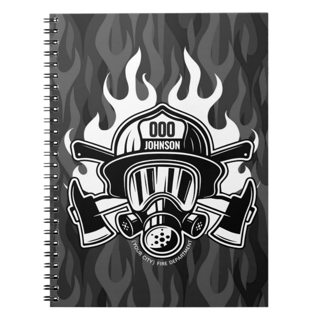 Caderno Espiral Estação Personalizada de Bombeiros de Emergência (Frente)