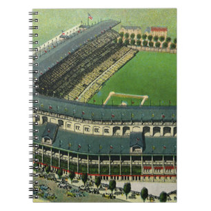 Caderno Espiral Estádio de Beisebol Esportivo Vintage, Vista Aérea