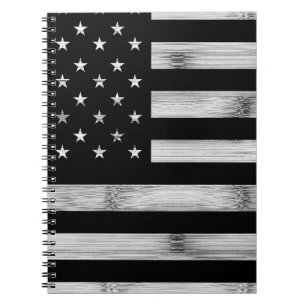 Caderno Espiral Estados Unidos bandeira Madeira Rústica Madeira Ne
