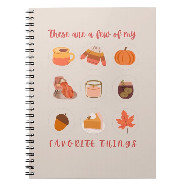 Caderno Espiral Estas São Algumas Das Minhas Coisas Favoritas (Frente)