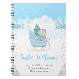 Caderno Espiral Estatísticas de Nascimento do Blue Bear de inverno