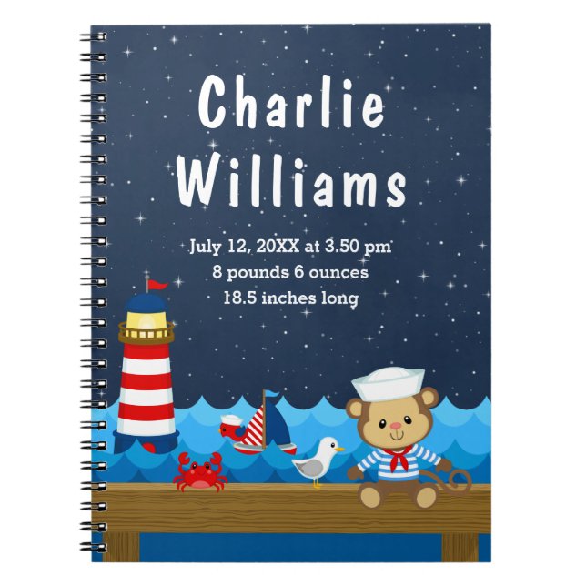 Caderno Espiral Estatísticas de Nascimento do Macaco Vermelho do M (Frente)