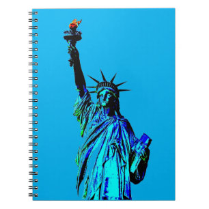 Caderno Espiral Estátua Azul da Senhora Liberdade