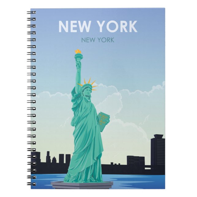 Caderno Espiral Estátua da Liberdade de Nova Iorque (Frente)
