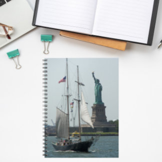 Caderno Espiral Estátua da Liberdade do Porto de Nova Iorque