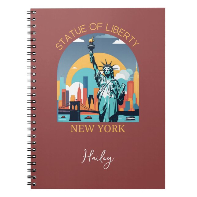 Caderno Espiral Estátua da Liberdade, Nova Iorque (Frente)