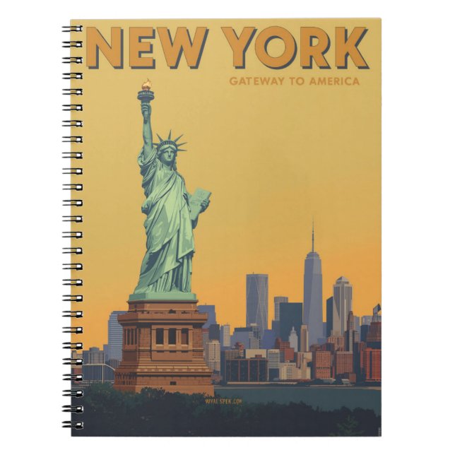 Caderno Espiral Estátua da Liberdade Nova Iorque Viagem (Frente)