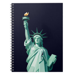 Caderno Espiral Estátua do Notebook Espiral Minimalista da Liberda