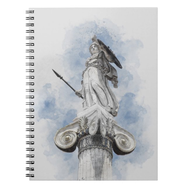 Caderno Espiral Estátua grega clássica Athena (Frente)