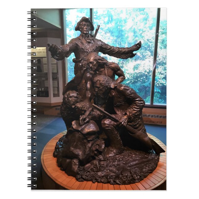 Caderno Espiral Estátua Lewis & Clark, Fort Clatsop, Oregon (Frente)