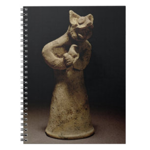Caderno Espiral Estatueta de um demónio Leão-Dirigido,